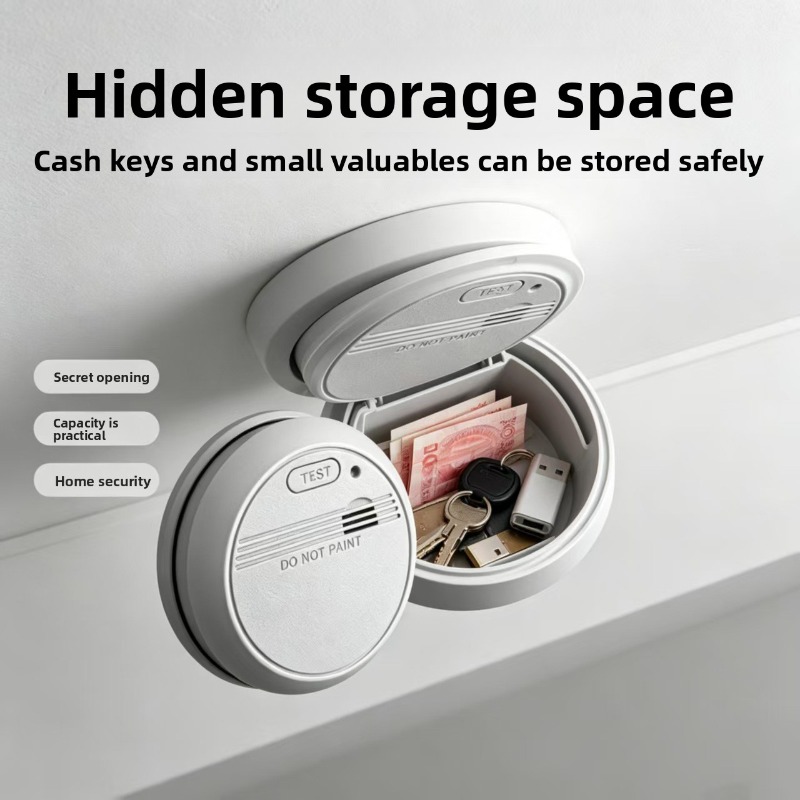Home Security Brand - Realistic Simulated Smoke Detector Hidden Safe