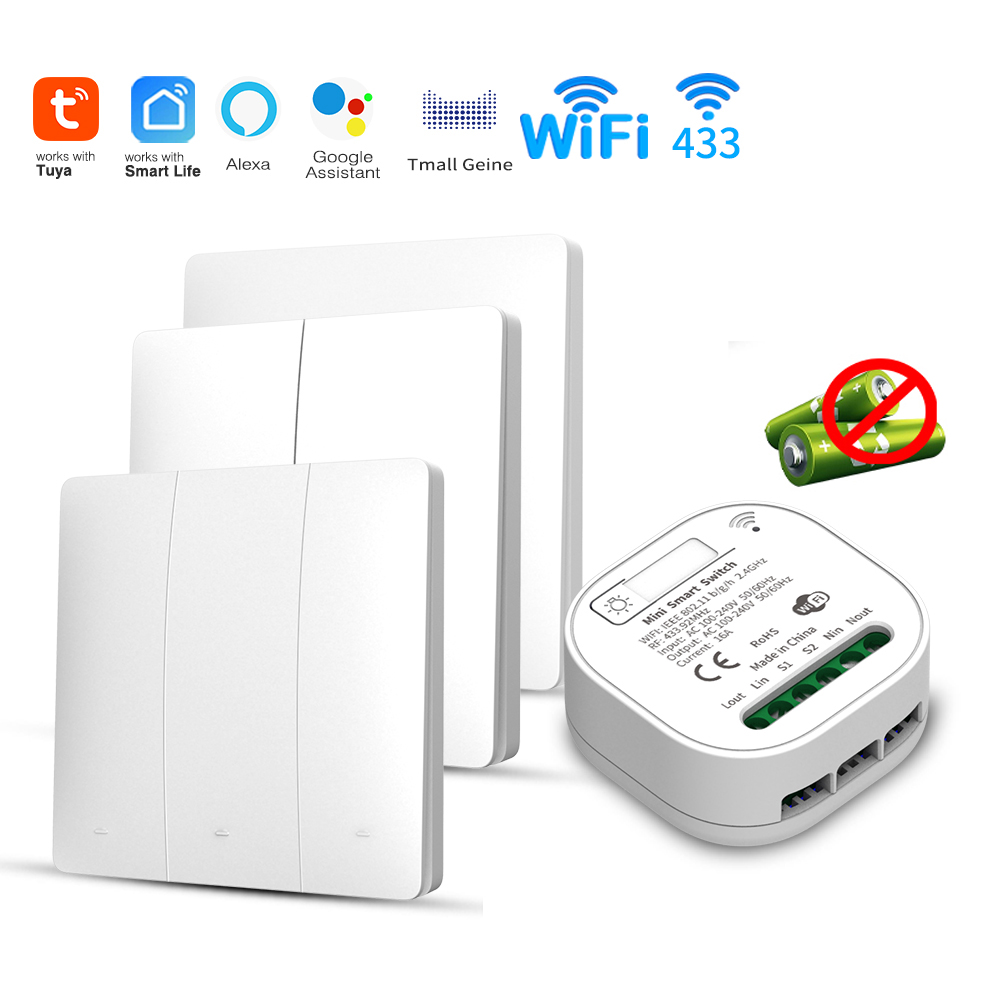 Home Security Battery - Tuya WiFi Smart Self-Powered Light Switch,Kinetic