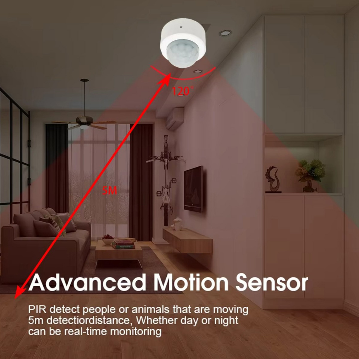 Zigbee PIR Motion Sensor Human - Home Security Business recension och pris