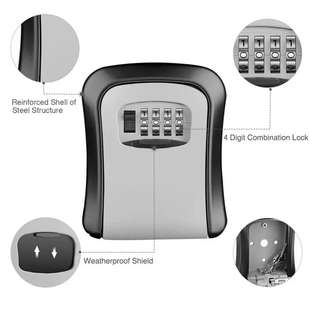 Wall Mount Key Lock Box 4 Digi - Home Security Brand recension och pris