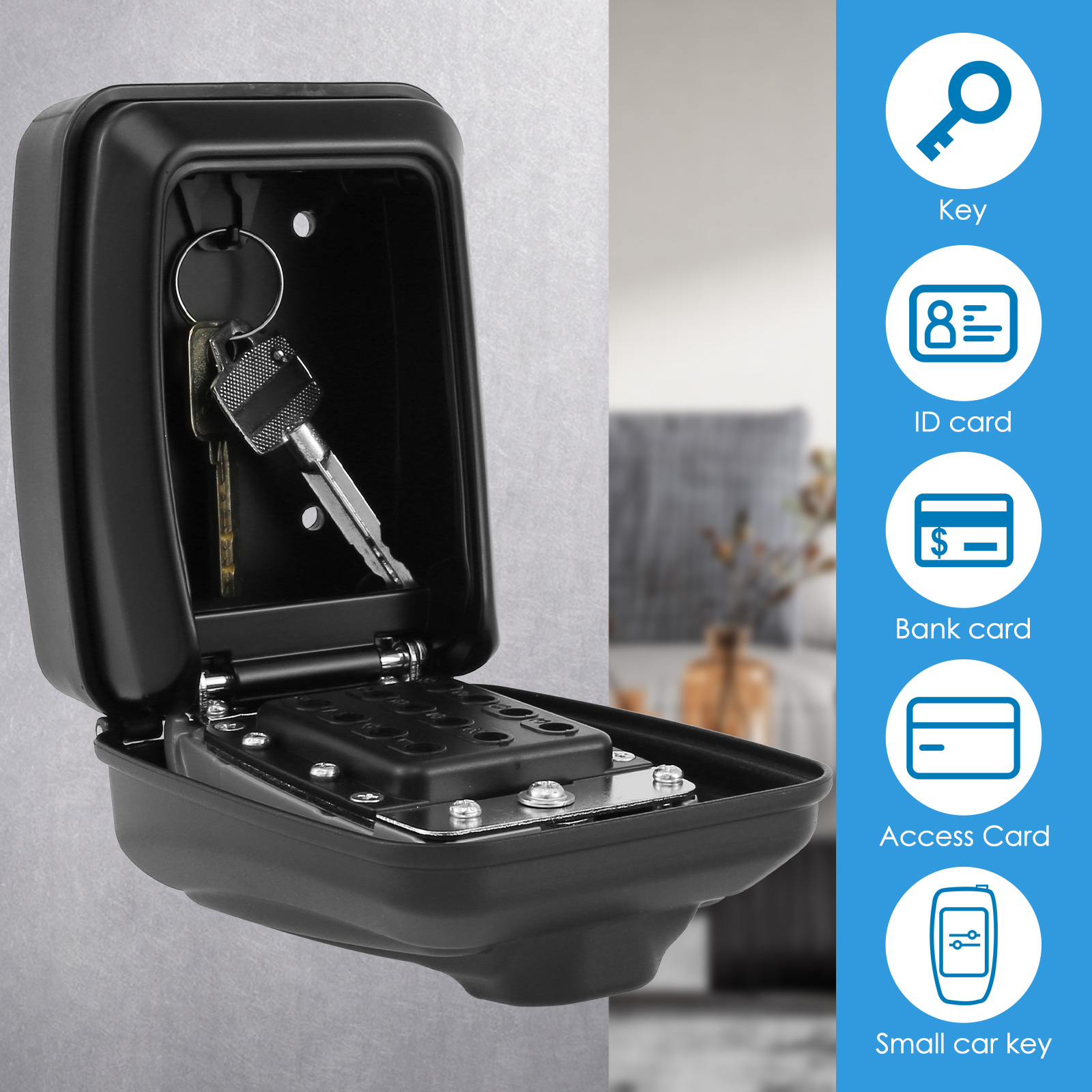 Key Lock Box Wall-Mount Secret - Home Security Brand recension och pris