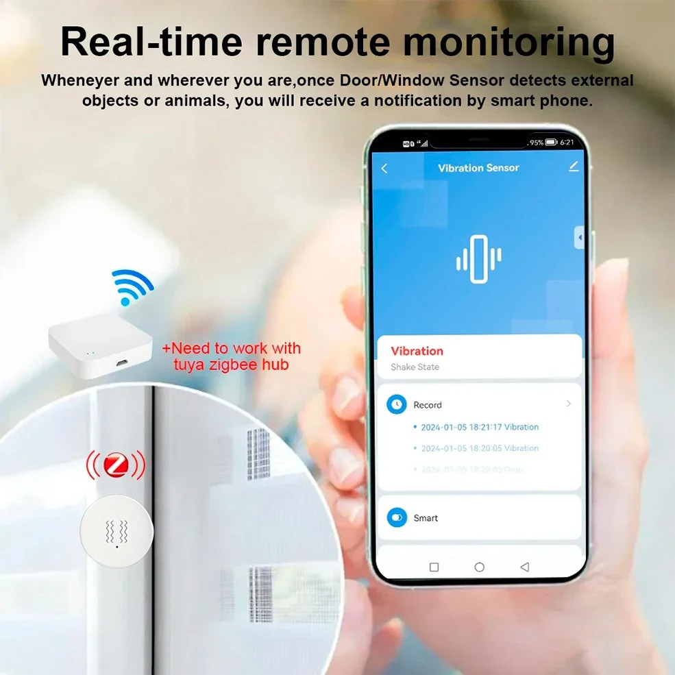 Tuya ZigBee Smart Vibration &  - Home Security Systems recension och pris