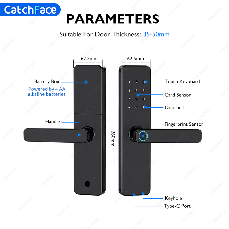 TTLock Fingerprint Smart Door  - Home Security Brand recension och pris