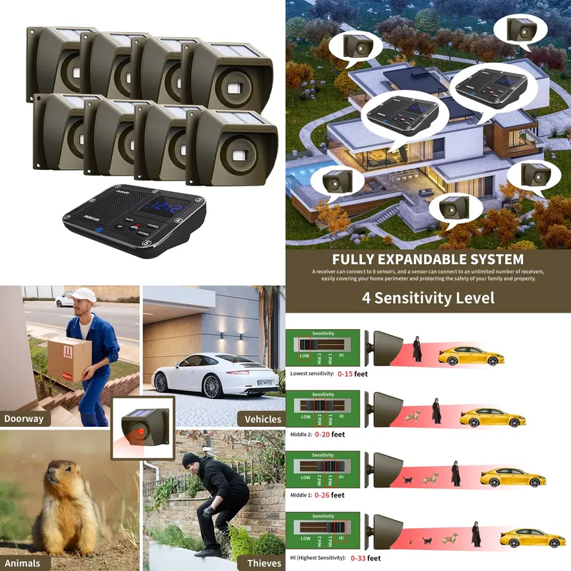 Outdoor Solar - Powered Wirele - Home Security Systems recension och pris