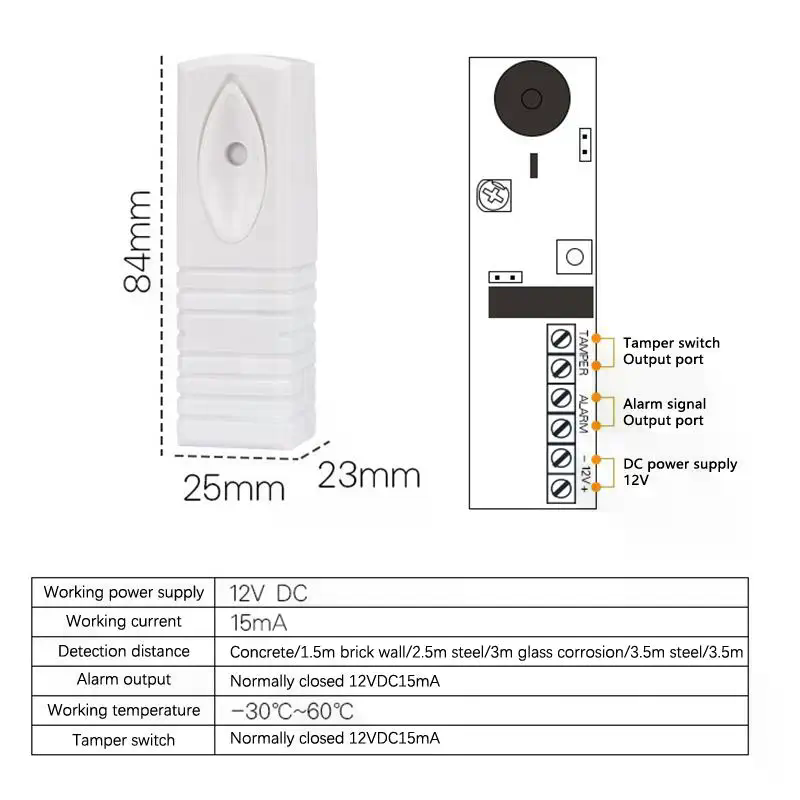 Wired Photoelectric Vibration  - Home Security Systems recension och pris
